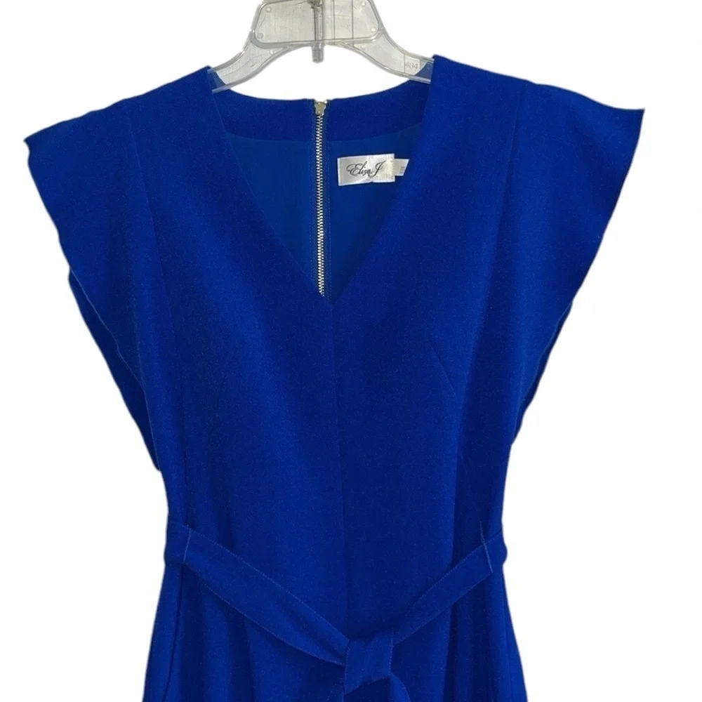 Eliza J Royal Blue Flutter Sleeve Dress Size 4 - Picture 3 of 13